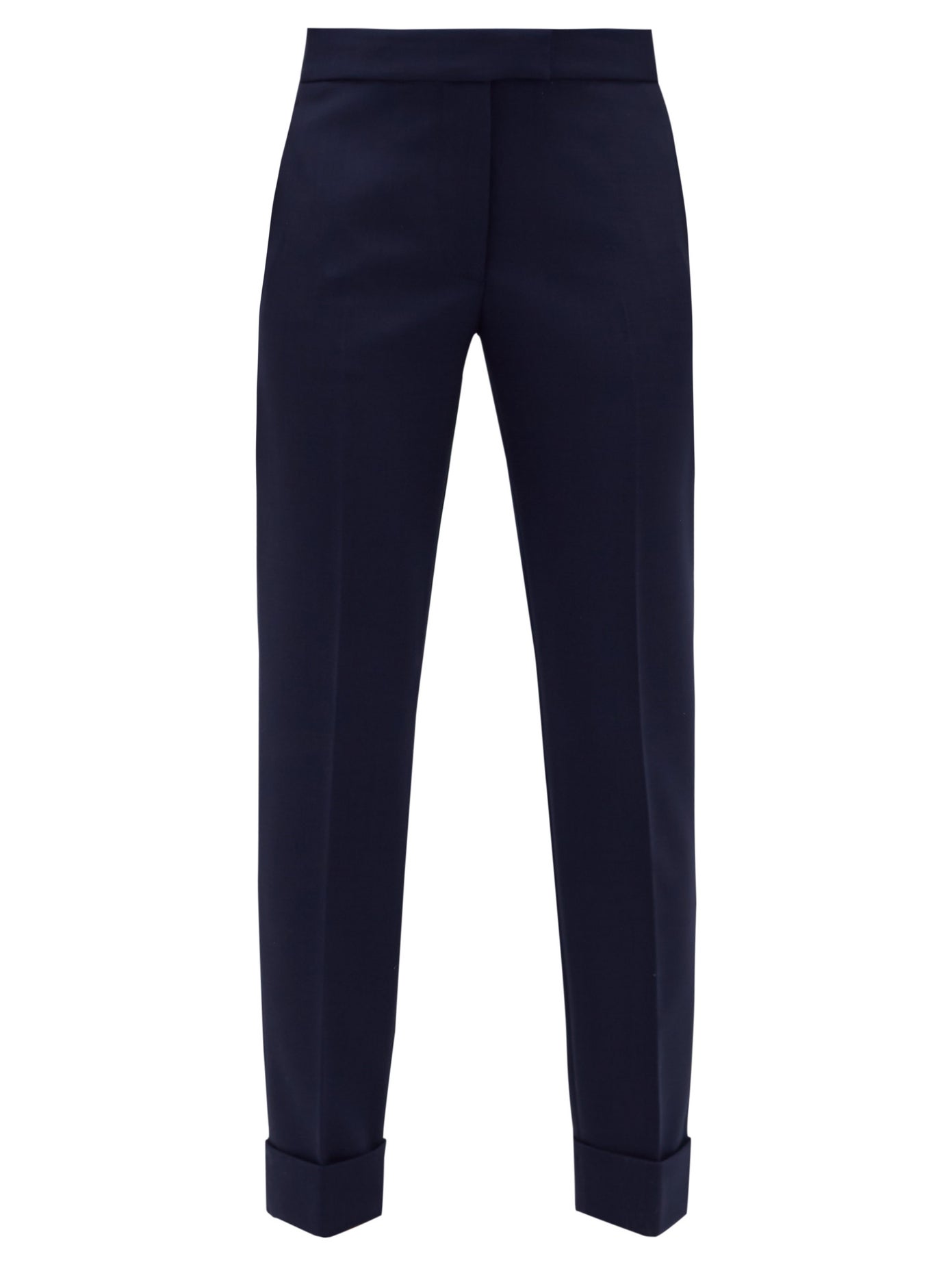 high rise wool pants