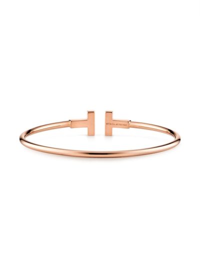 tiffanyco - 18kt rose gold tiffany t wire cuff - look