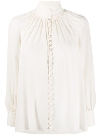 zimmermann - high-neck button front blouse