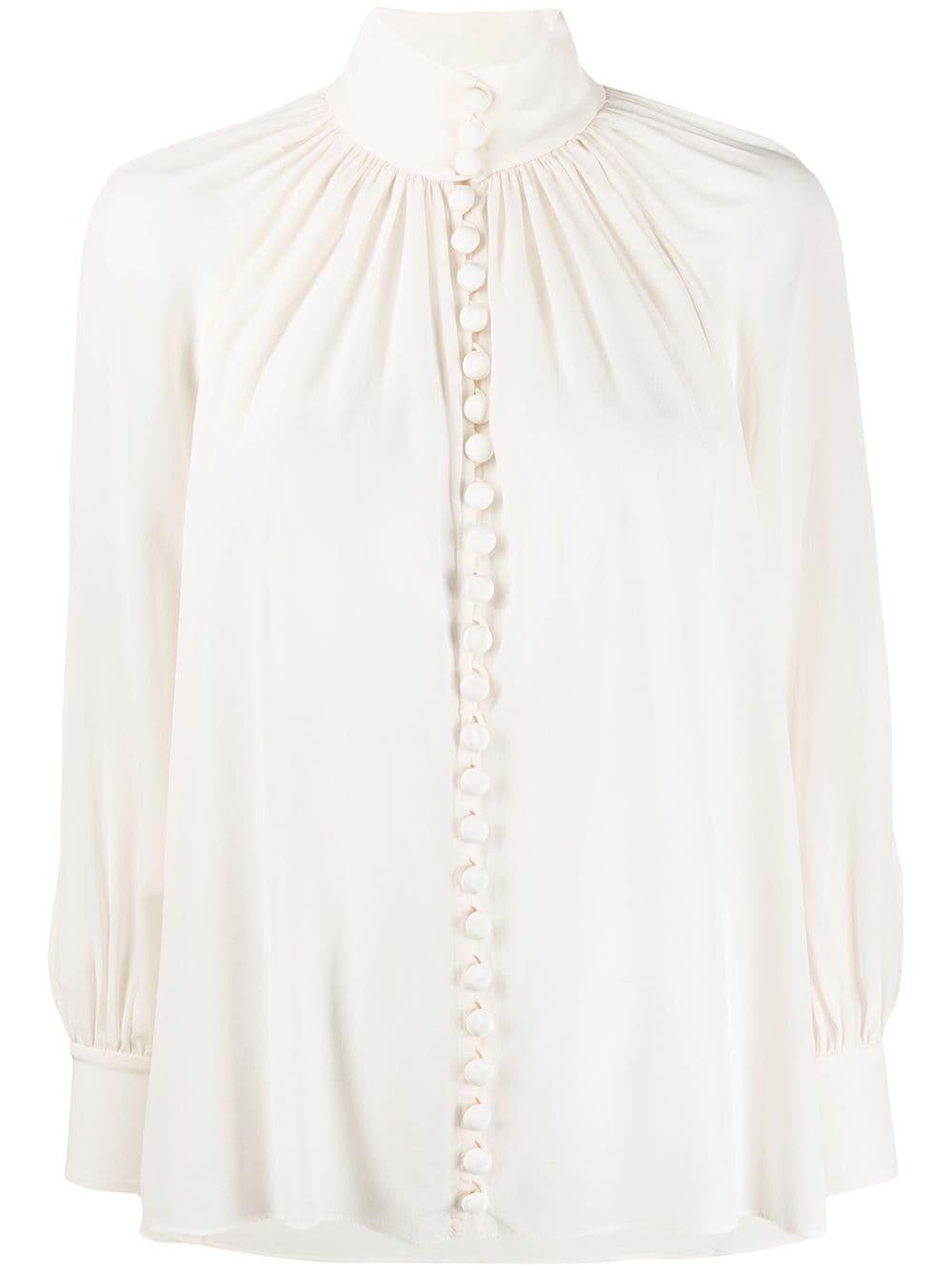 Zimmermann - High-Neck Button Front Blouse | ABOUT ICONS