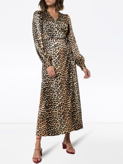 ganni - leopard print midi dress - look