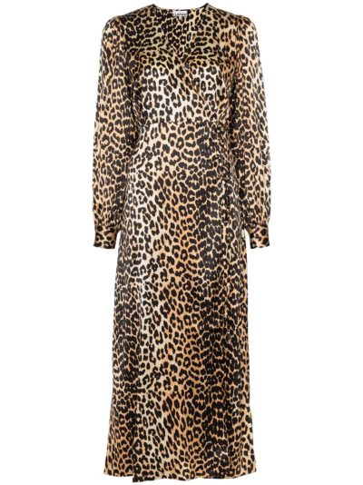 ganni - leopard print midi dress