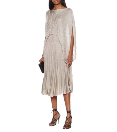 stella mccartney - metallic knit midi dress - look