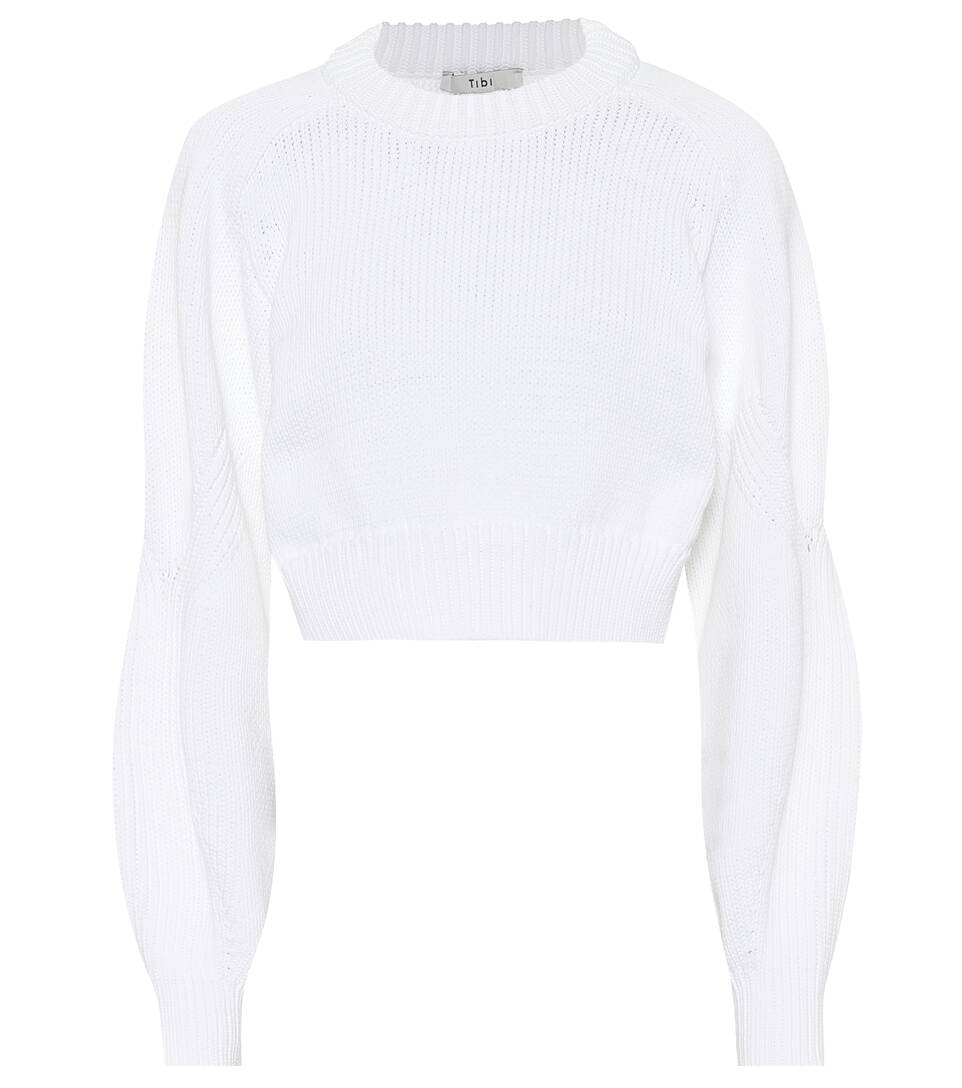 Tibi - Open-Back Cotton-Blend Sweater | ABOUT ICONS