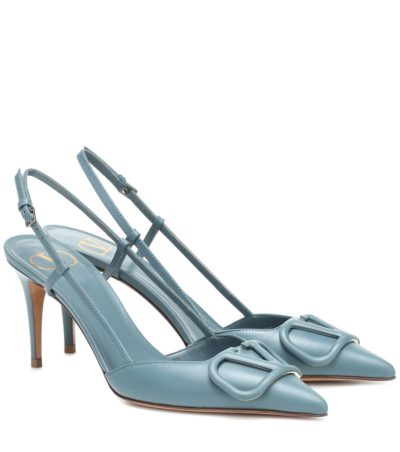 valentino - vlogo leather slingback pumps