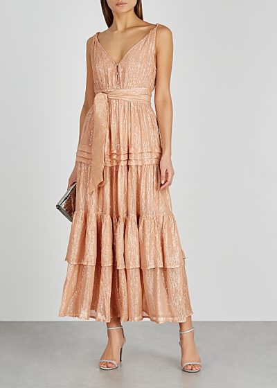 Sundress - Calypso Lame-Weave Cotton Maxi Dress - Look