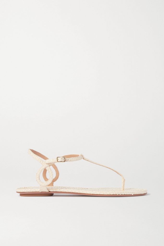 Aquazzura - Almost Bare Snake-Effect Leather Sandals | ABOUT ICONS