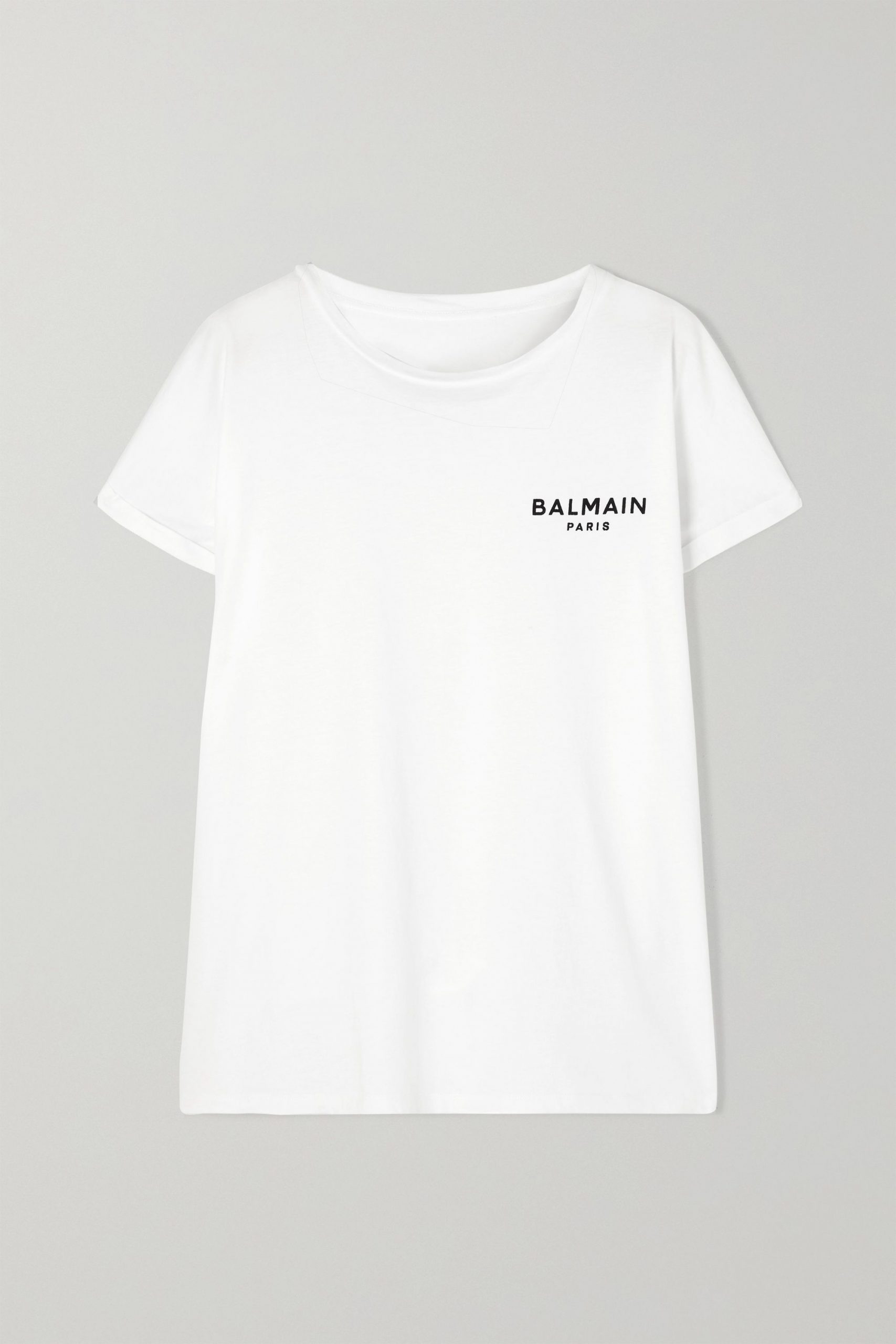 Balmain - Flocked Cotton-Jersey T-Shirt | ABOUT ICONS
