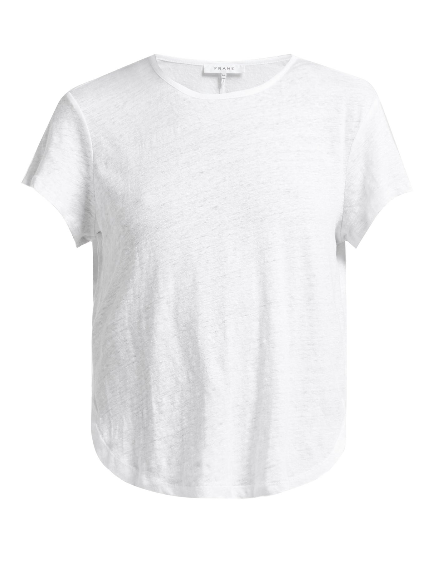 Frame - Curved Hem Linen-Jersey T-Shirt | ABOUT ICONS