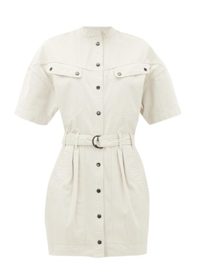 isabel marant etoile - zolina belted cotton shirt dress - look