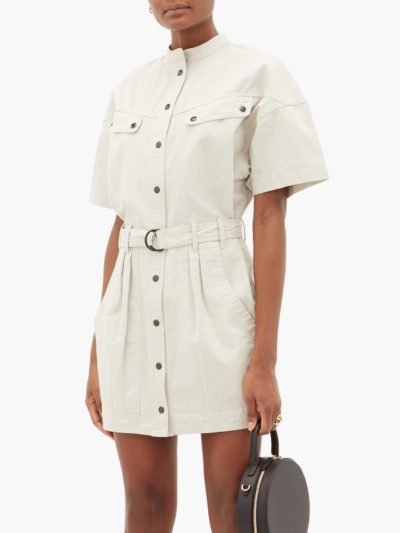 isabel marant etoile - zolina belted cotton shirt dress