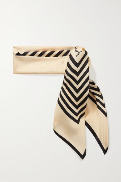 lescarf - no. 1 striped silk-twill scarf