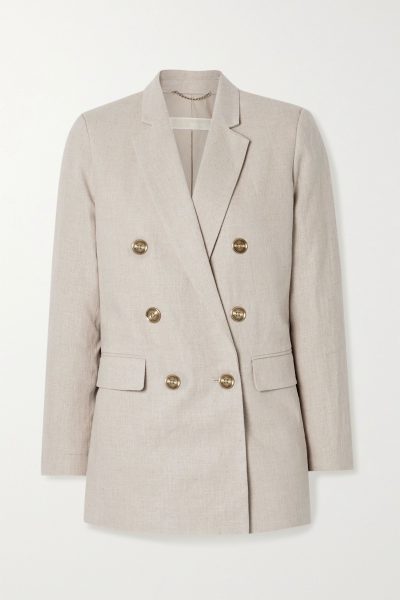 michael michael kors - double-breasted linen blazer