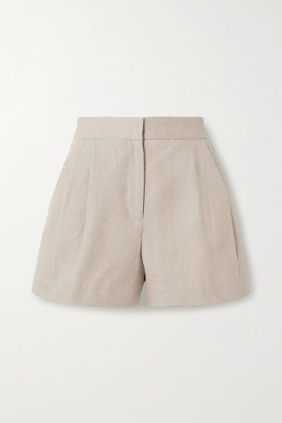 michael michael kors - pleated linen shorts