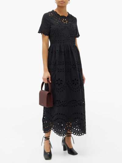 red valentino - broderie-anglaise cotton-poplin maxi dress - look