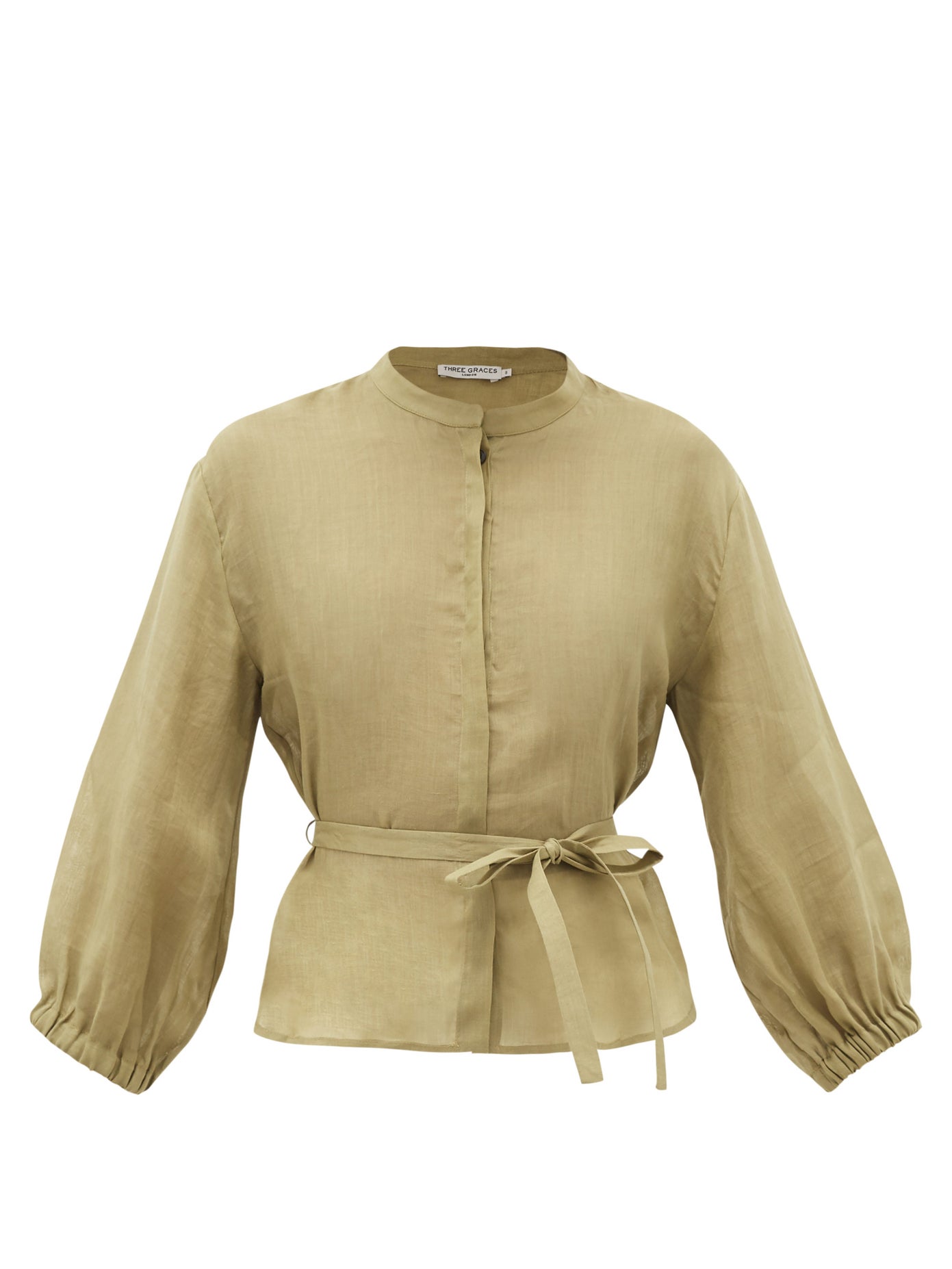 Three Graces London - Haddie Belted Ramie Blouse | ABOUT ICONS