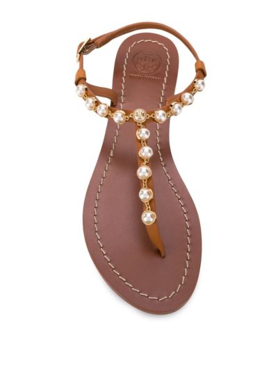 tory burch - pearl embellished sandals - look