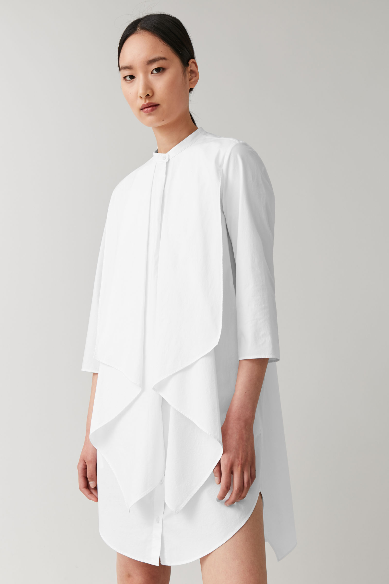 COS - Cotton Shirt Dress With Draped Layers | ABOUT ICONS
