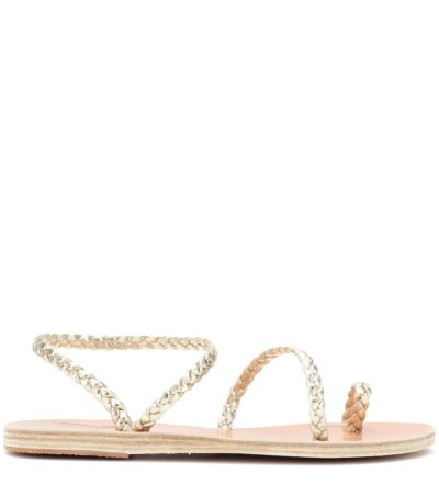 ancient greek sandals - eleftheria metallic leather sandals