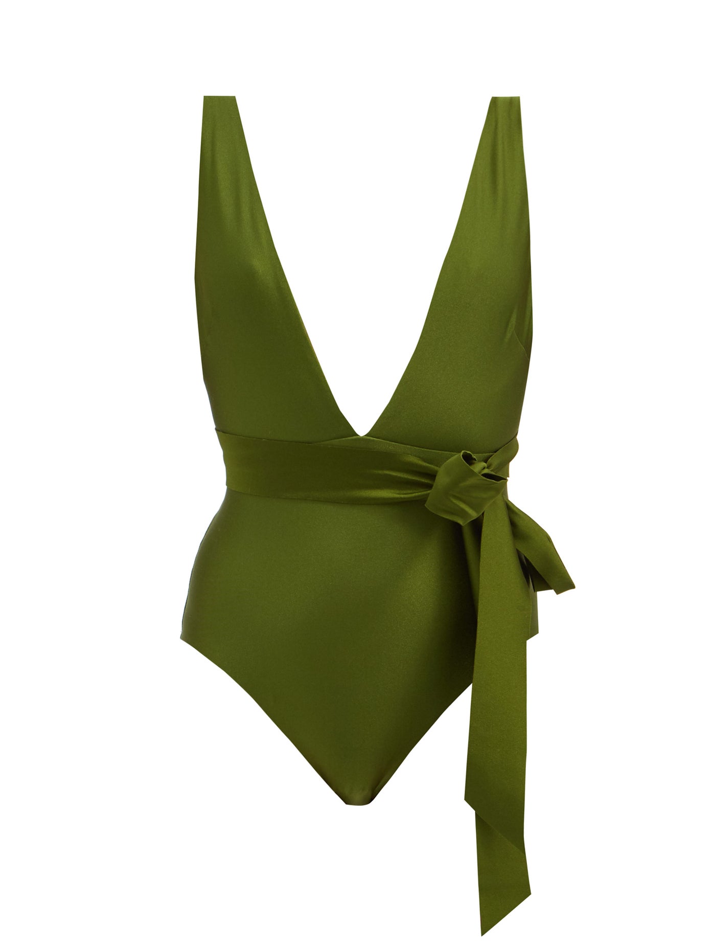 Zimmermann - Empire Plunge-Neck Bow-Waist Swimsuit | ABOUT ICONS
