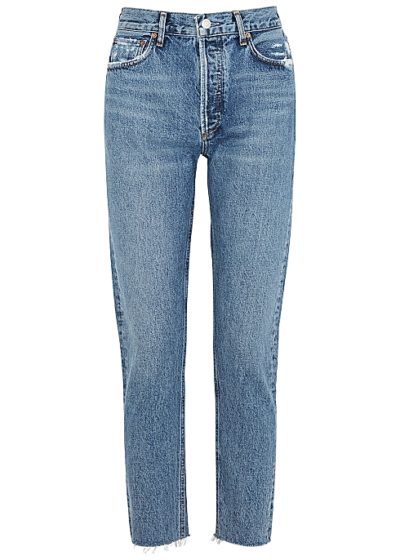 agolde - jamie blue tapered slim-leg jeans