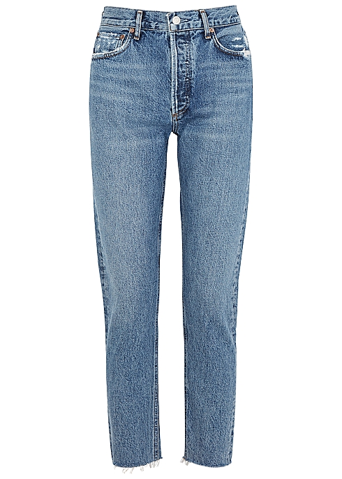 Agolde - Jamie Blue Tapered Slim-Leg Jeans | ABOUT ICONS