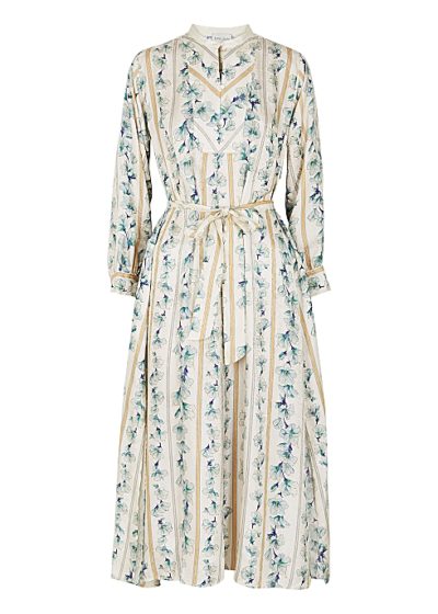 forte_forte - ivory floral-print satin maxi dress