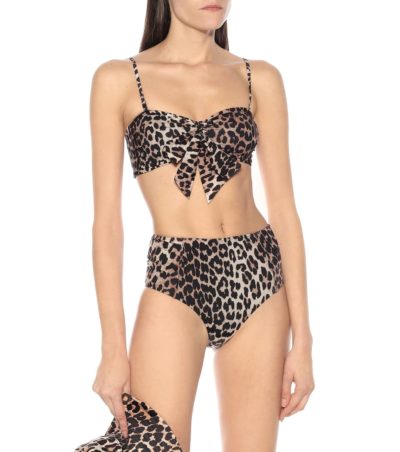 ganni - leopard-print bikini top - look