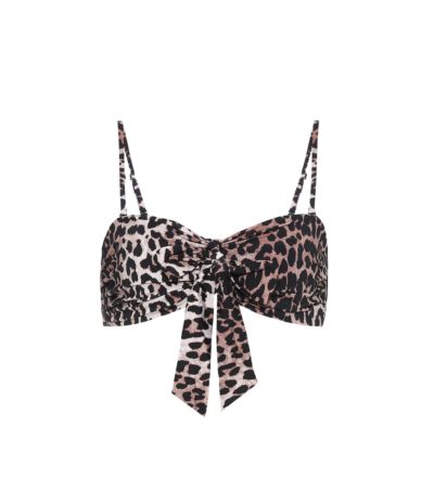 ganni - leopard-print bikini top