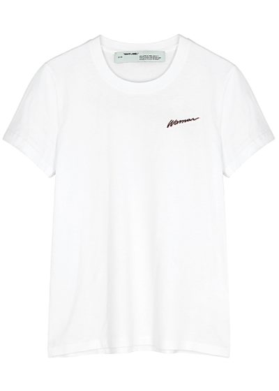 off-white - woman printed cotton t-shirt