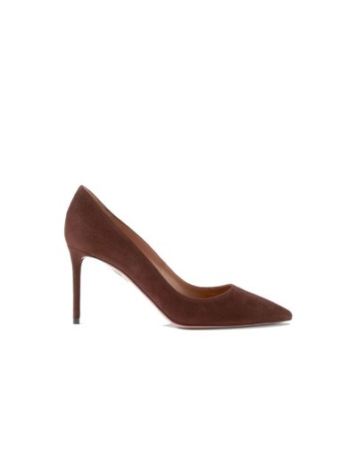 Aquazzura_Purist 85 Suede Pumps Brown