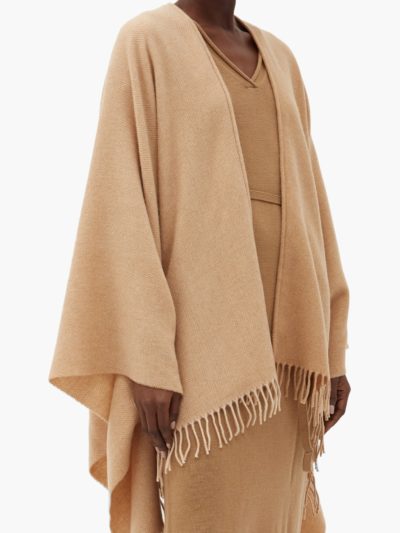 max mara leisure - cognac poncho - look