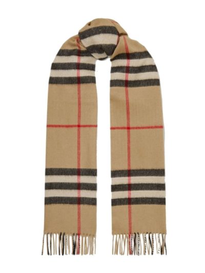 Burberry - Fringed Checked Cashmere Scarf