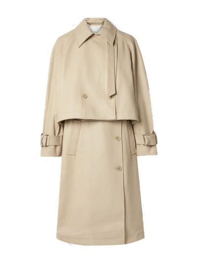 Tibi - Convertible Vegan Leather Trench Coat