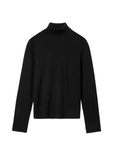 cos - merino wool roll-neck sweater - black