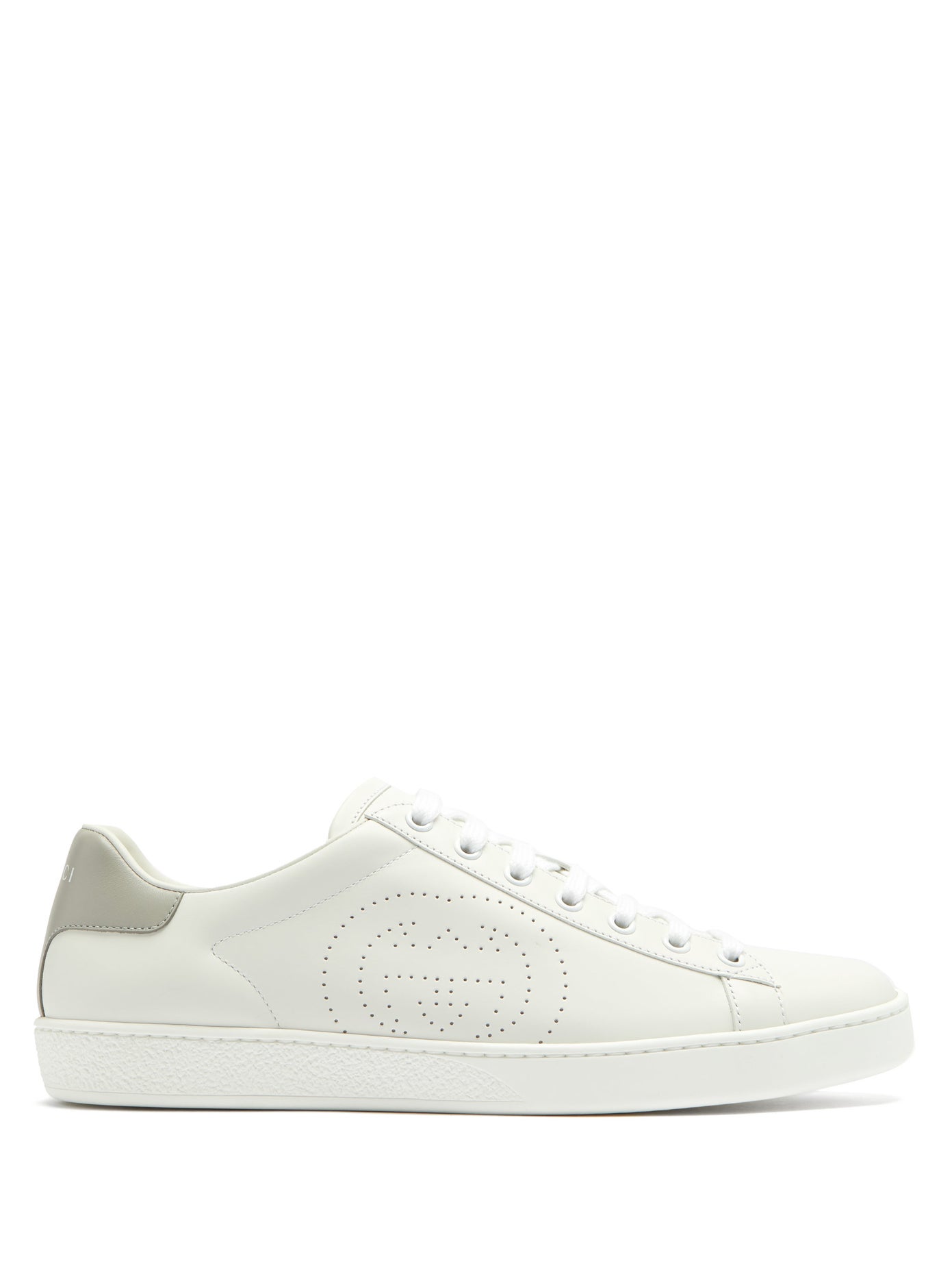 Gucci - New Ace Perforated Logo Leather Trainers | ABOUT ICONS