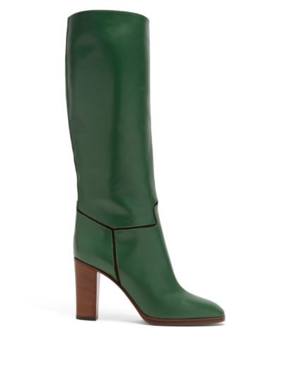 victoria beckham - piped knee-high leather boots