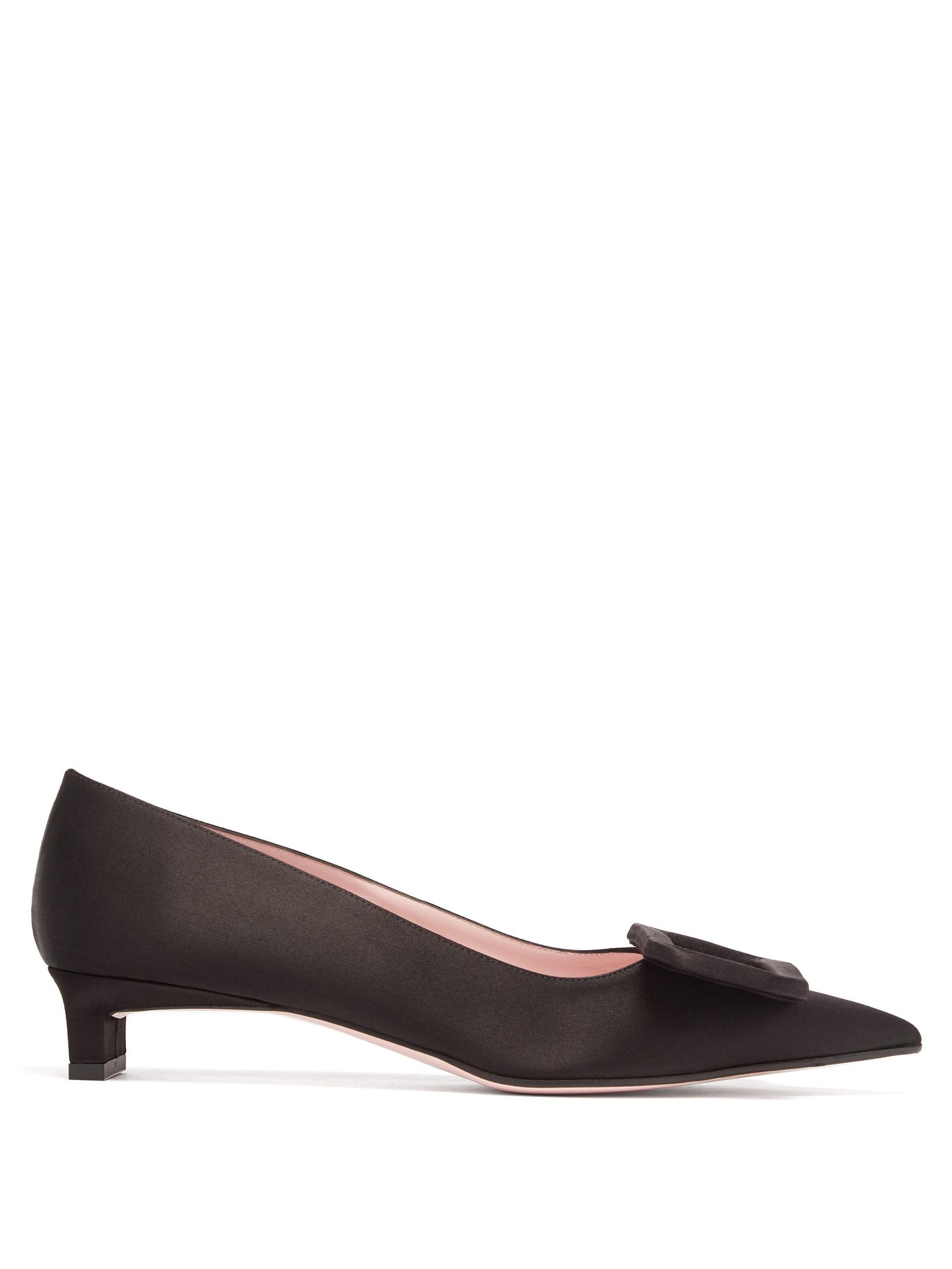 Emilia Wickstead - Viviene Buckle Point-Toe Satin Pumps | ABOUT ICONS