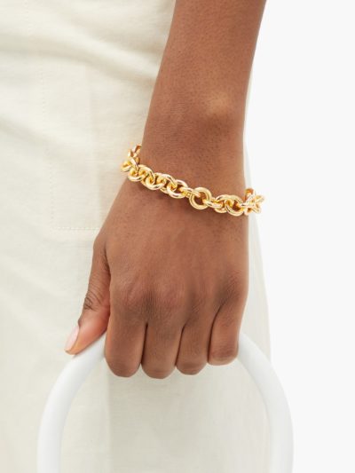 lizzie fortunato - halo gold-plated chain bracelet - look