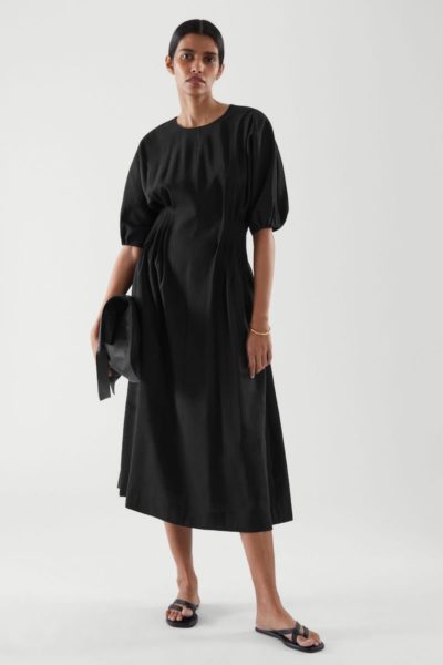 COS - Puff Sleeve Dress - Black - Outfit
