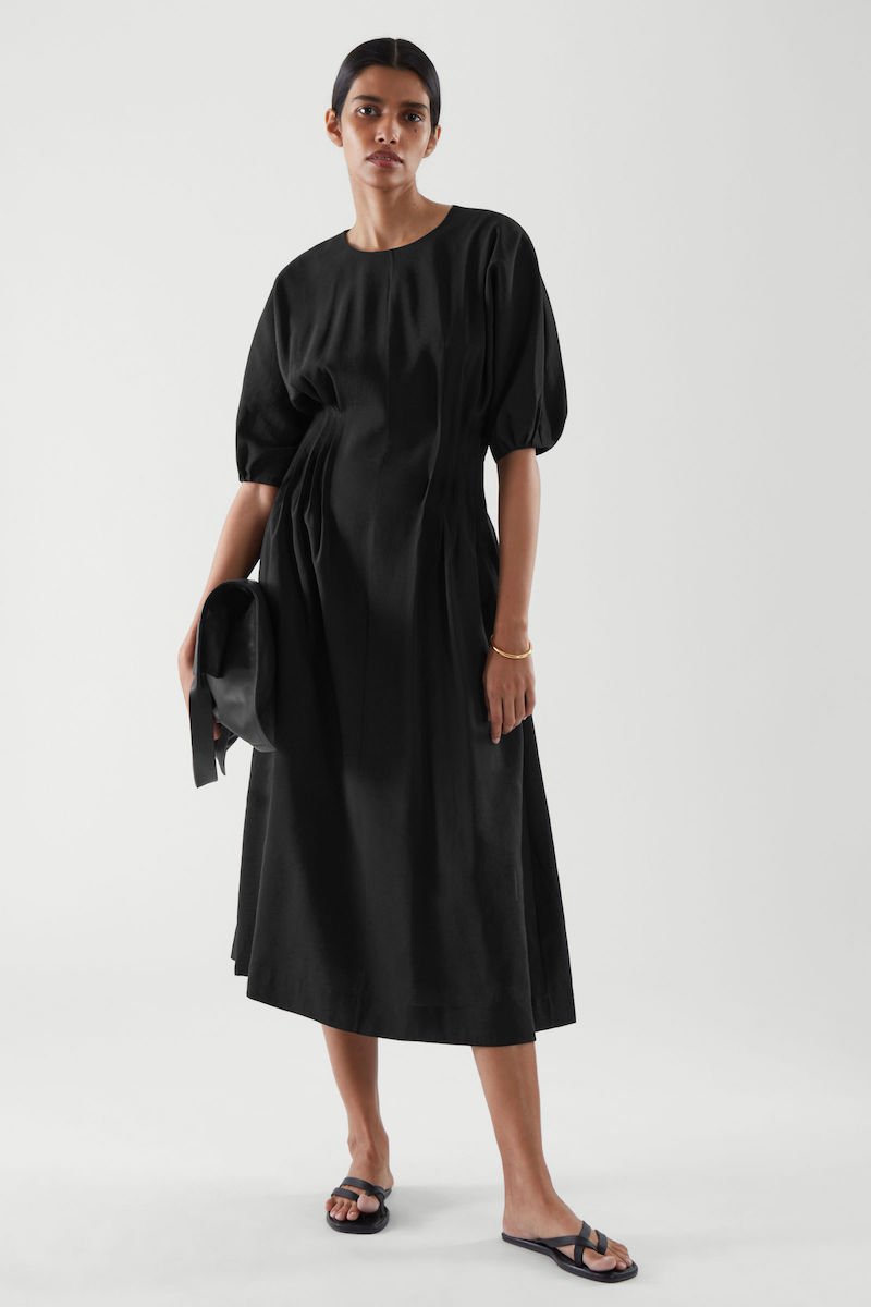 COS - Puff Sleeve Dress - Black | ABOUT ...