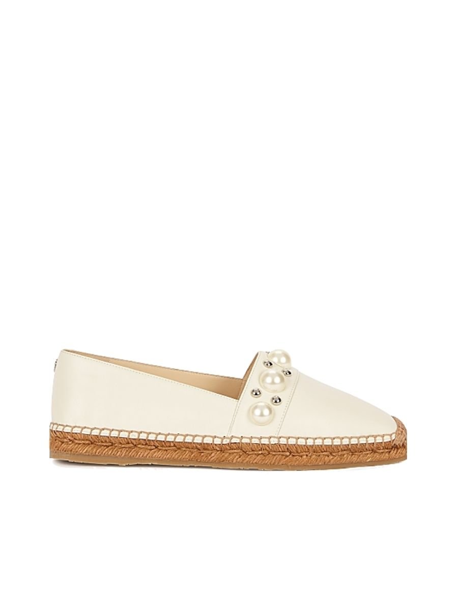 Jimmy Choo - Dru Embellished Leather Espadrilles | ABOUT ICONS