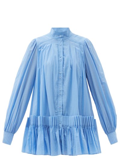 aje - pavillion pleated cotton shirt dress