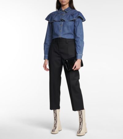 Philosophy Di Lorenzo Serafini - Ruffled Denim Shirt - Outfit