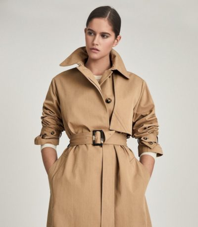 Reiss - Sophie Cotton Blend Longline Trench Coat - Outfit