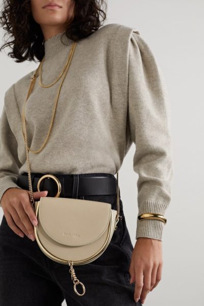See By Chloé - Mara Embellished Textured-Leather Shoulder Bag - Outfit