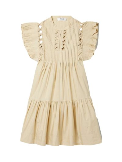 Sea - Phoebe Cutout Ruffled Tiered Pintucked Cotton-Poplin Mini Dress