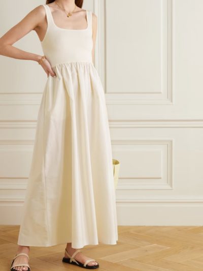 Matteau - NET SUSTAIN cotton-poplin and stretch-knit maxi dress - Look