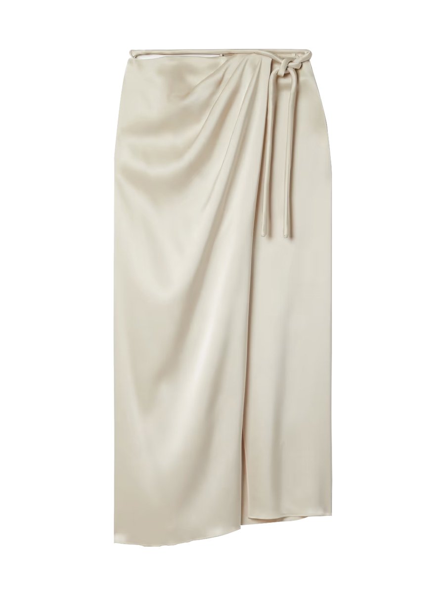 Nanushka - Lea Draped Satin Midi Wrap Skirt | ABOUT ICONS