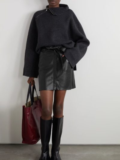 Nanushka - Meda belted vegan leather mini skirt - Look